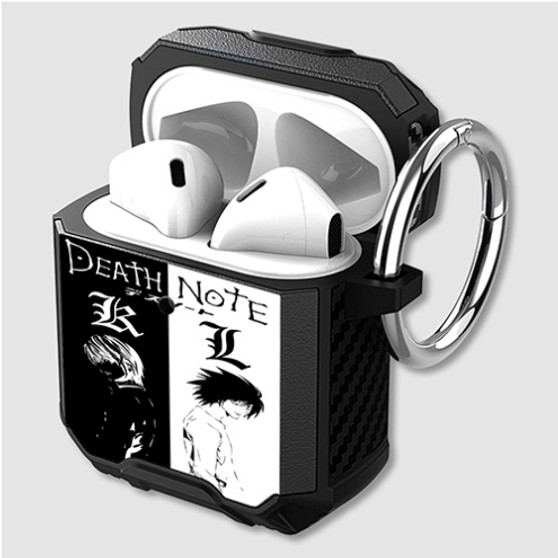 Pastele Death Note K and L Custom Personalized Airpods Case Shockproof Cover The Best Smart Protective Cover With Ring AirPods Gen 1 2 3 Pro Black Pink Colors