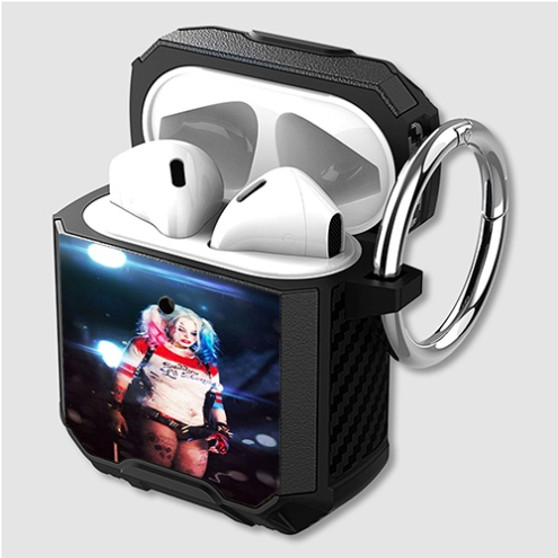 Pastele Margot Robbie as Harley Quinn Custom Personalized Airpods Case Shockproof Cover The Best Smart Protective Cover With Ring AirPods Gen 1 2 3 Pro Black Pink Colors