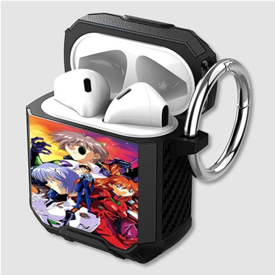 Pastele Neon Genesis Evangelion Art Custom Personalized Airpods Case Shockproof Cover The Best Smart Protective Cover With Ring AirPods Gen 1 2 3 Pro Black Pink Colors