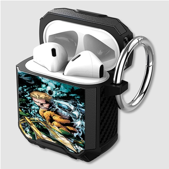 Pastele Aquaman DC Comics Cartoon Custom Personalized Airpods Case Shockproof Cover The Best Smart Protective Cover With Ring AirPods Gen 1 2 3 Pro Black Pink Colors