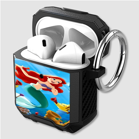 Pastele Little Mermaid Custom Personalized Airpods Case Shockproof Cover The Best Smart Protective Cover With Ring AirPods Gen 1 2 3 Pro Black Pink Colors