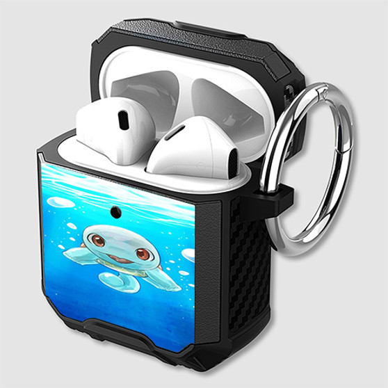 Pastele Squirtle Pokemon Custom Personalized Airpods Case Shockproof Cover The Best Smart Protective Cover With Ring AirPods Gen 1 2 3 Pro Black Pink Colors