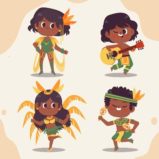 Pastele Brazilian Carnival Clipart Digital File Download Printable Colorful Digital Art Instant Download