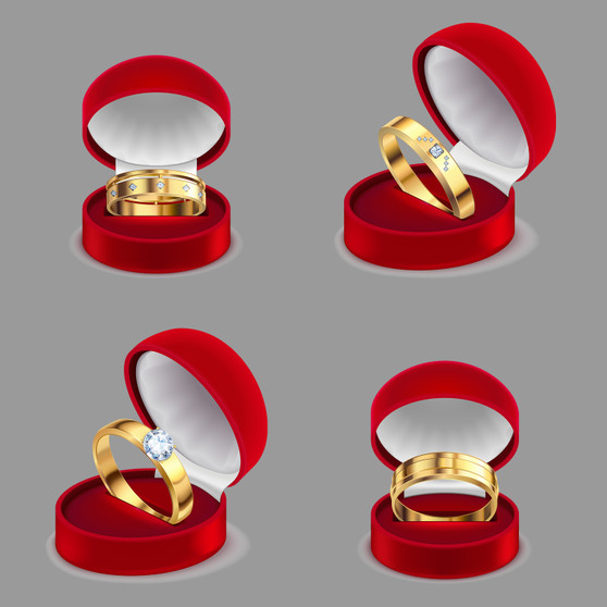 Pastele Wedding Engagement Gold Rings In Red Box Instant Digital Download CLipart PNG EPS File 300 Dpi Printable Editable Artwork Vector  Clip Art Decoration Wall Decor Wallpaper Art T-Shirt Clothing Paper Print Stickers Embroidery Invitation