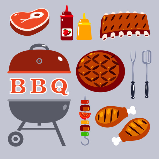 Pastele Bbq Clipart PNG Eps 300 Dpi File Collection Editable Printable Artwork Vector Design Graphics Transparent Background Scrapbook Print Paper Product T-Shirt Tank Top Wall Decor Stickers Greeting  Card Birthday Digital Download