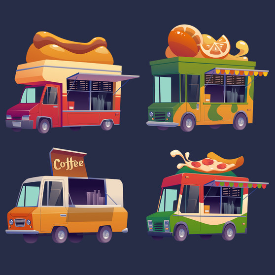 Pastele Food Truck Pizza Coffee Hot Dog Juice Clipart Instant Digital Download CLipart PNG EPS File 300 Dpi Printable Editable Artwork Vector  Clip Art Decoration Wall Decor Wallpaper Art T-Shirt Clothing Paper Print Stickers Embroidery Invitation