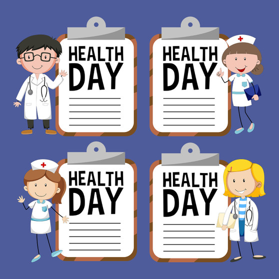 Pastele Health Day Logo With Doctor And Nurse Set of Clipart Collection Printable Editable Digital Download PNG EPS File 300 Dpi Clip Art for Paper Products Invitations Greeting Card Stickers Embroidery Clothing Commercial and Personal Use