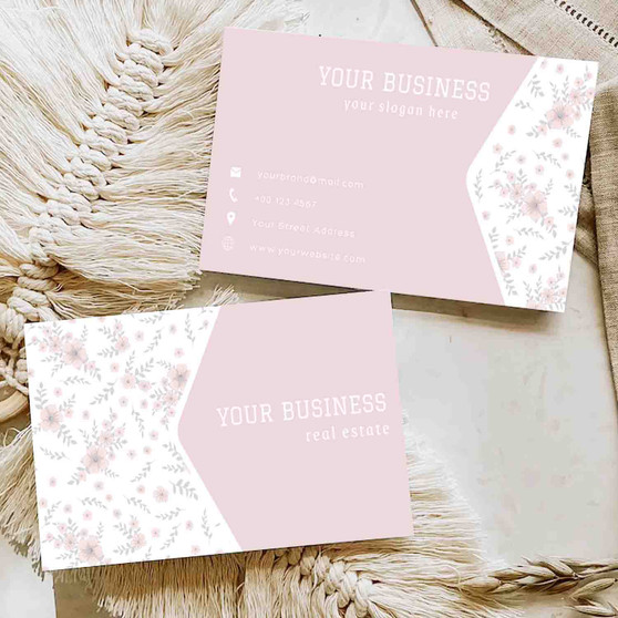 Pastele Pink Floral Business Card Name Card Template Editable in Canva Printable ID Card for Business Online Store Cards Custom Design Company Card Personal Name Card Menu Pricing Guide Decor Price List Instant Digital Download