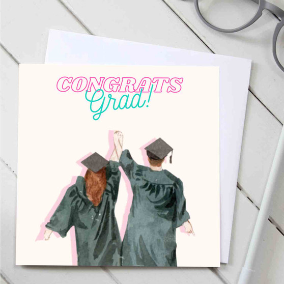 Pastele Congrats Graduation Watercolor Greeting Card High Resolution Images Template Editable in Canva Custom Text Greeting Card Name Card Birthday Wedding Bridesmaid Graduation New Born Parcel Gift Card Qoutes Card Printable File Digital Download