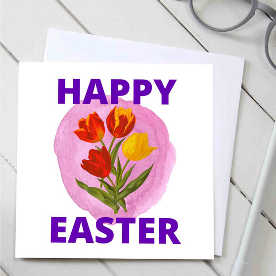 Pastele Happy Easter Custom Personalized Greeting Card Digital Download File Template Editable in Canva Message Card Custom Text Easy Self Editing Girlfriend Boyfriend Happy Birtday Wedding New Born Graduation Day Gift Printable Greeting Card