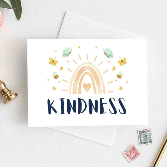 Pastele Kindness Friendship Watercolor Greeting Card High Resolution Images Template Editable in Canva Instant Digital Download Easy Editing Custom Personalized Greeting Card Text Quotes Gift Parcel Happy Birthday Wedding Printable Greeting Card