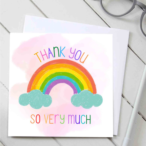 Pastele Thank You So Very Much Greeting Card Template High Resolution Images Editable Printable in Canva Digital Download File Self Editing Text Quotes Messages Personalized Greeting Card Birthday Emigrating Card Love Wedding Anniversary