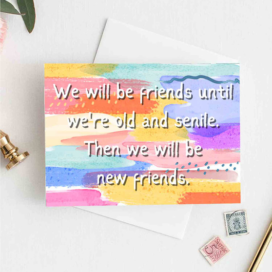 Pastele We Will Be Friend Greeting Card Template High Resolution Images Editable Printable in Canva Digital Download File Self Editing Text Quotes Messages Personalized Greeting Card Birthday Emigrating Card Love Wedding Anniversary