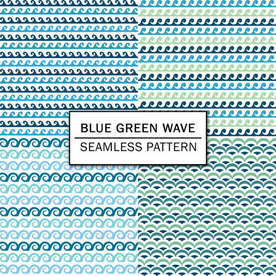 Pastele Blue Green Wave Seamless Repeating Pattern Design Digital Download Repeat Image Background WallPaper Wall Art Decor Textile Fabric Editable Printable Pattern Fill Vector Art Clothing Paper Product Texture Seamless Pattern Bundle