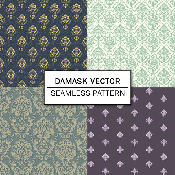 Pastele Damask Vector Repeating Images Seamless Pattern Instant Digital Download High Resolution PNG JPG File Editable Printable to Textile Fabric Wallpaper Wall Decor Paper Product Vector Background Pattern Elements