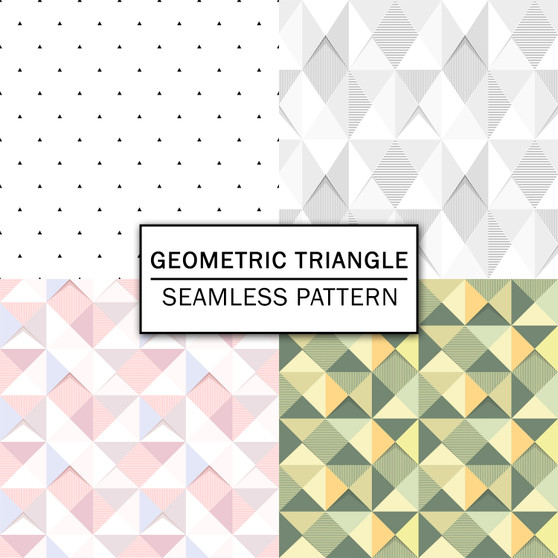 Pastele Geometric Triangle Set of Seamless Pattern Repeating Images Background Instant Digital Download High Resolution PNG JPG 300 Dpi File Texture Editable Printable to Fabric Textile Digital Paper Repeat Image Surface Pattern Vector