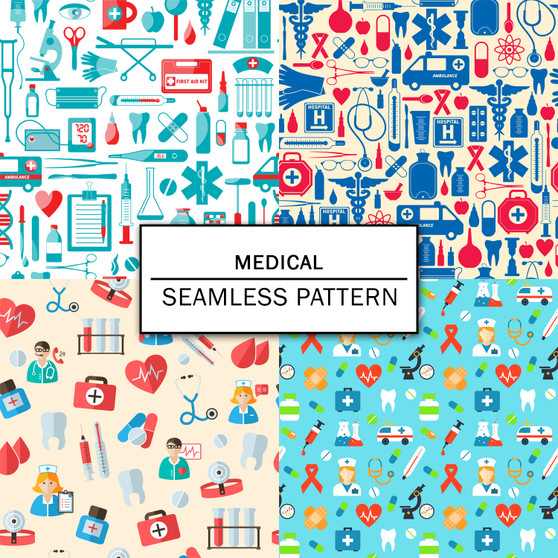 Pastele Medical Seamless Pattern Digital Download PNG JPG High Resolution 300 Dpi Repeating Pattern Fill Background Editable Printable for Textile Fabric Wallpaper Wall Art Decor Paper Product Clothing Personal and Commercial Use