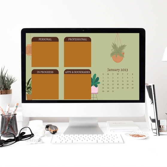 Pastele Calendar 2023 Background Desktop Organizer Wallpaper Digital Download High Resolution Wallpaper Planner Calendar Notes Notification Smart Desktop Wallpaper Organizer Macbook Business Study Work Mac Windows Editable in Canva Easy Self Editing