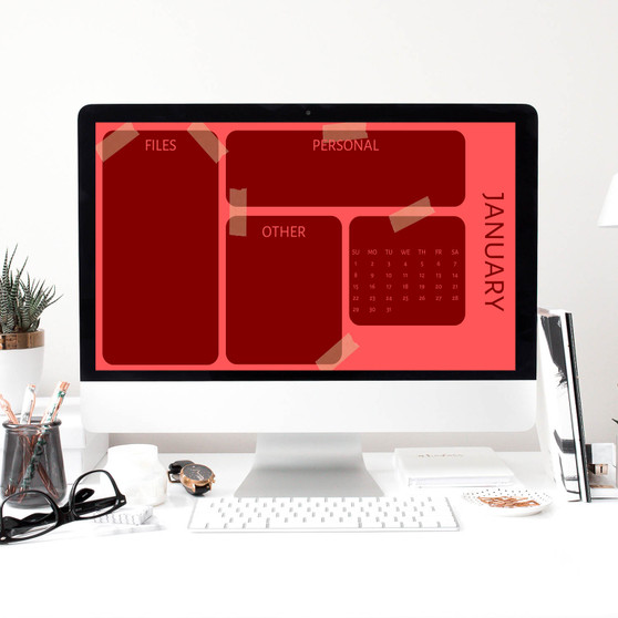 Pastele Simple Red Calendar 2023 Desktop Organizer Wallpaper Digital Download High Resolution Wallpaper Planner Calendar Notes Notification Desktop Wallpaper Organizer Macbook Business Study Work Mac Windows Editable in Canva Self Editing Home Screen