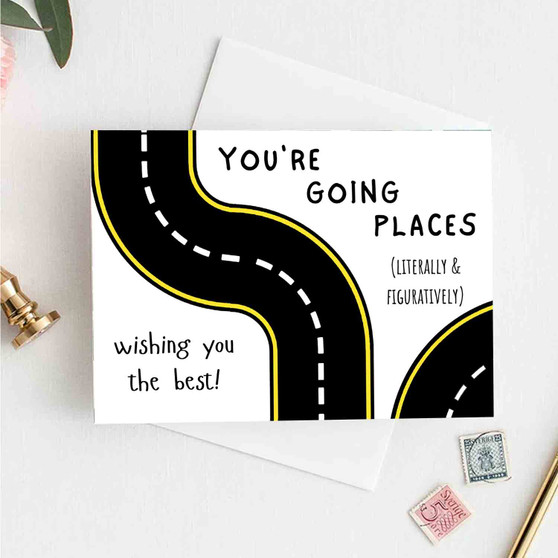 Pastele Farewell Card Road 4x6 Inch Greeting Card Template High Resolution Images Editable Printable in Canva Digital Download File Self Editing Text Quotes Messages Personalized Greeting Card Birthday Emigrating Card Love Wedding Anniversary