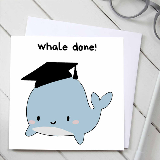 Pastele Whale Done Graduation 5x5 Inch Greeting Card High Resolution Images Template Editable in Canva Custom Text Greeting Card Name Card Birthday Wedding Bridesmaid Graduation New Born Parcel Gift Card Qoutes Card Printable File Digital Download