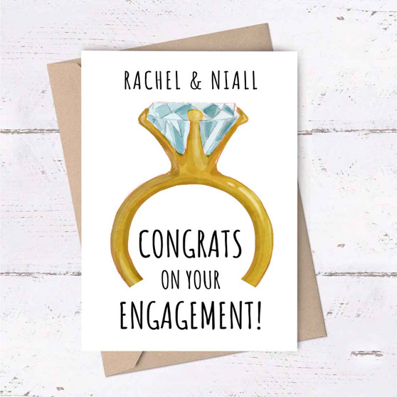 Pastele Diamond Ring Engagement 6x4 Inch Greeting Card Template High Resolution Images Editable Printable in Canva Digital Download File Self Editing Text Quotes Messages Personalized Greeting Card Birthday Emigrating Card Love Wedding Anniversary