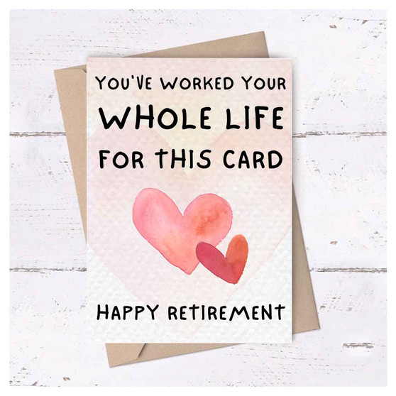 Pastele Happy Retirement Love Watercolor 6x4 Inch Greeting Card High Resolution Images Template Editable in Canva Instant Digital Download Easy Editing Custom Personalized Greeting Card Text Quotes Gift Birthday Graduation Printable Greeting Card