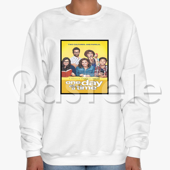 One Day At a Time Custom Unisex Crewneck Sweatshirt Cotton Polyester Fabric