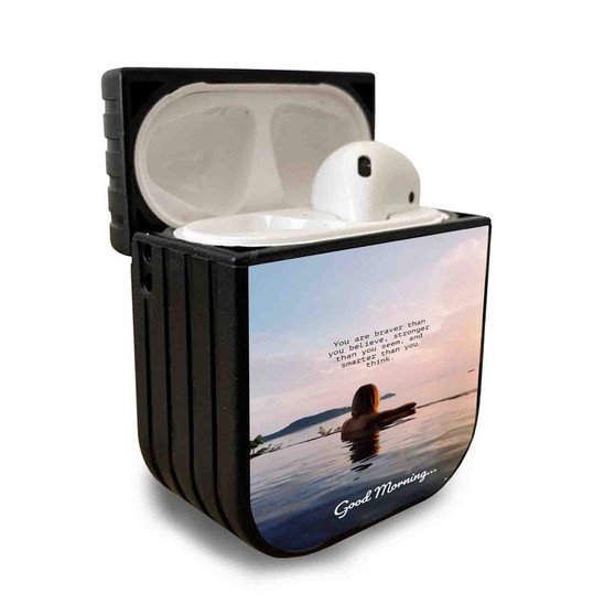 Pastele Best Positive Sunday Morning Quotes Custom Personalized AirPods Case Apple AirPods Gen 1 AirPods Gen 2 AirPods Pro Protective Cover Sublimation