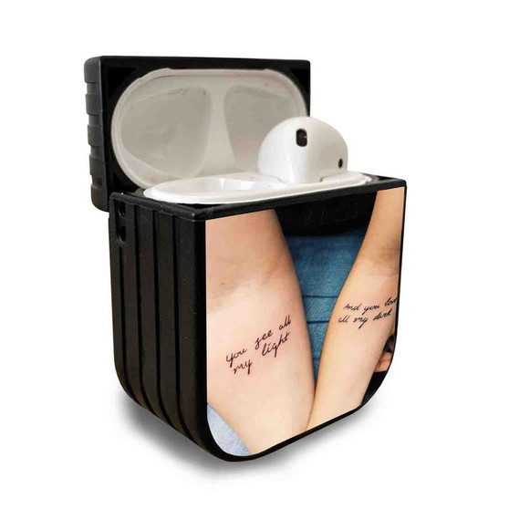 Pastele Best Love Quotes Tattoos For Couples Custom Personalized AirPods Case Apple AirPods Gen 1 AirPods Gen 2 AirPods Pro Protective Cover Sublimation