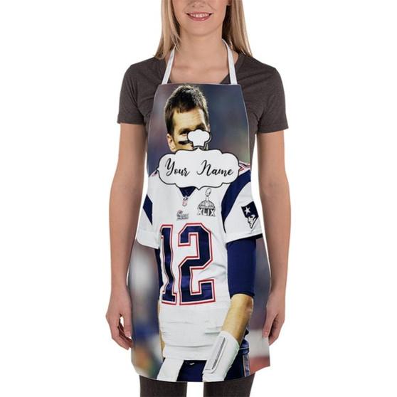 Pastele Best Tom Brady New England Patriots NFL Custom Personalized Name Kitchen Apron