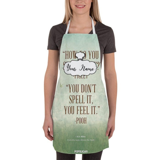 Pastele Best Winnie The Pooh QUotes Custom Personalized Name Kitchen Apron