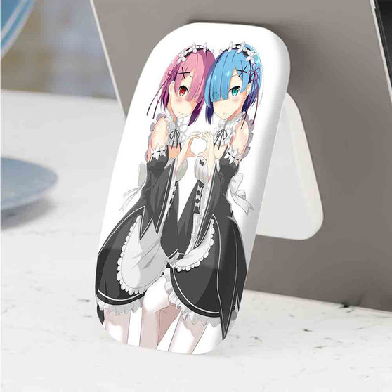 Pastele Best Ram and Rem Re Zero Phone Click-On Grip Custom Pop Up Stand Holder Apple iPhone Samsung