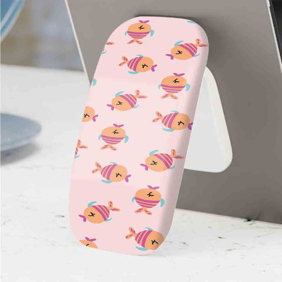 Pastele Best Fish Pattern Phone Click-On Grip Custom Pop Up Stand Holder Apple iPhone Samsung