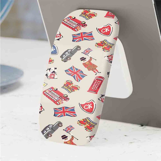 Pastele Best London Stamps Phone Click-On Grip Custom Pop Up Stand Holder Apple iPhone Samsung