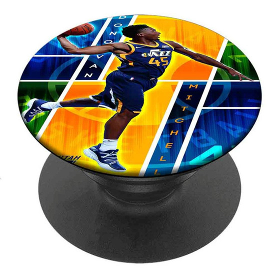 Pastele Best Donovan Mitchell Utah Jazz NBA Custom Personalized PopSockets Phone Grip Holder Pop Up Phone Stand