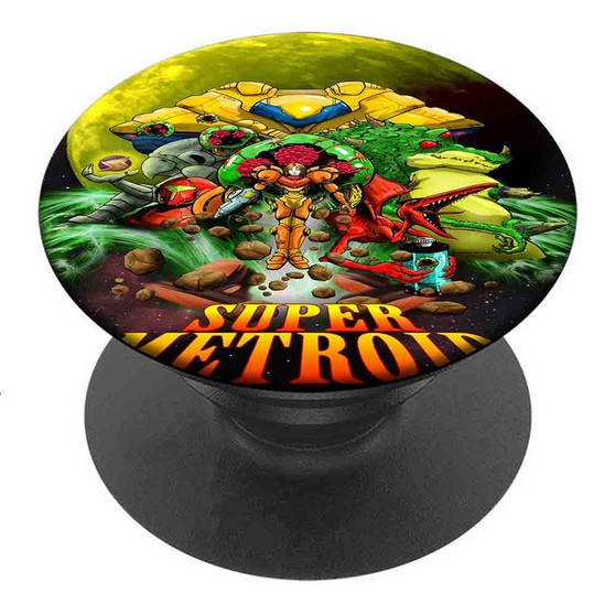 Pastele Best Super Metroid Custom Personalized PopSockets Phone Grip Holder Pop Up Phone Stand