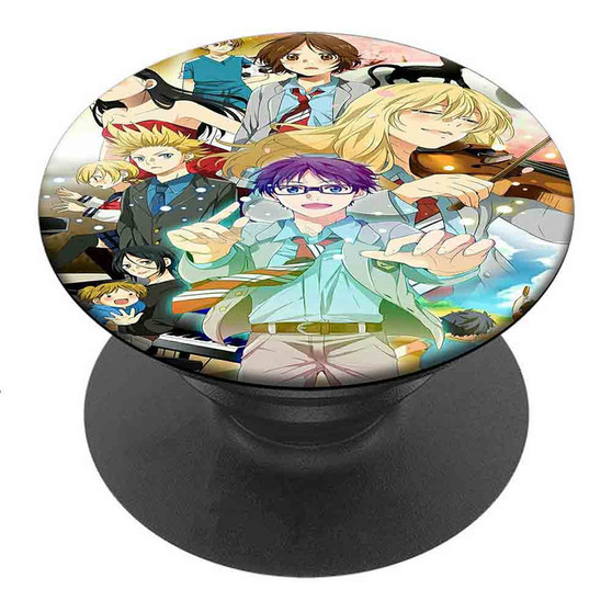 Pastele Best Your Lie in April Custom Personalized PopSockets Phone Grip Holder Pop Up Phone Stand
