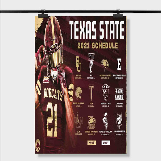 Pastele Best Texas State Bobcats Custom Personalized Silk Poster Print Wall Decor 20 x 13 Inch 24 x 36 Inch Wall Hanging Art Home Decoration