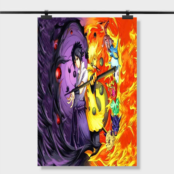 Pastele Best Sasuke Uchiha Vs Naruto Uzumaki 2 Custom Personalized Silk Poster Print Wall Decor 20 x 13 Inch 24 x 36 Inch Wall Hanging Art Home Decoration