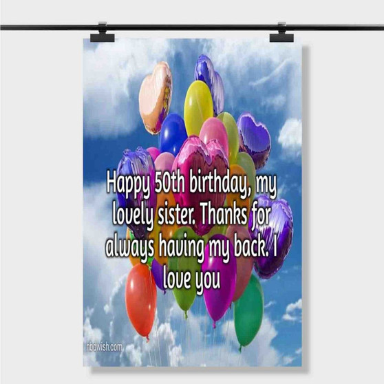 Pastele Best Happy 50 Th Birthday Quotes Custom Personalized Silk Poster Print Wall Decor 20 x 13 Inch 24 x 36 Inch Wall Hanging Art Home Decoration
