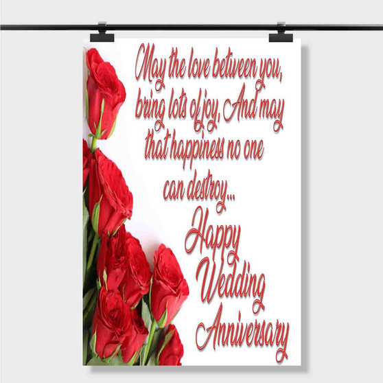 Pastele Best Happy Anniversary Wish Quotes Custom Personalized Silk Poster Print Wall Decor 20 x 13 Inch 24 x 36 Inch Wall Hanging Art Home Decoration
