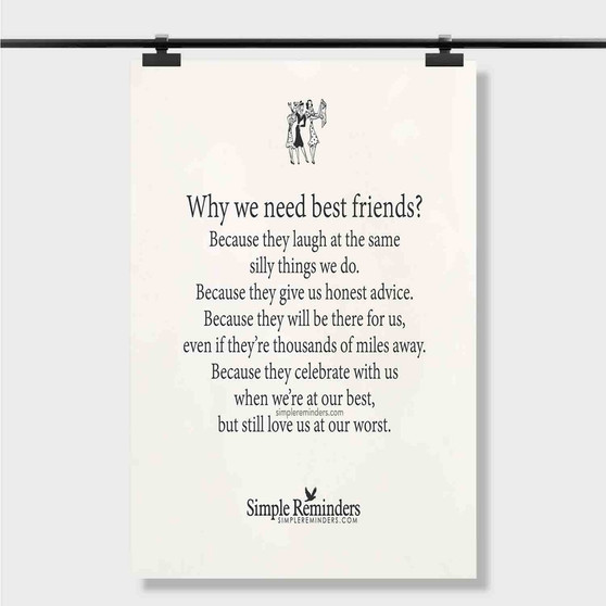 Pastele Best Why Do We Need Best Friends Quotes Custom Personalized Silk Poster Print Wall Decor 20 x 13 Inch 24 x 36 Inch Wall Hanging Art Home Decoration