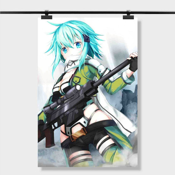 Pastele Best Sinon Sword Art Online Anime Custom Personalized Silk Poster Print Wall Decor 20 x 13 Inch 24 x 36 Inch Wall Hanging Art Home Decoration