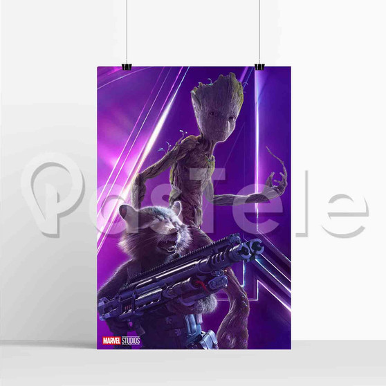 Groot Rocket Racoon The Avengers Infinity War Silk Poster Print Wall Decor 20 x 13 Inch 24 x 36 Inch