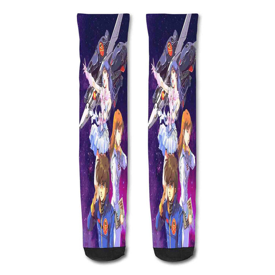 Pastele Robotech Custom Personalized Sublimation Printed Socks Polyester Acrylic Nylon Spandex