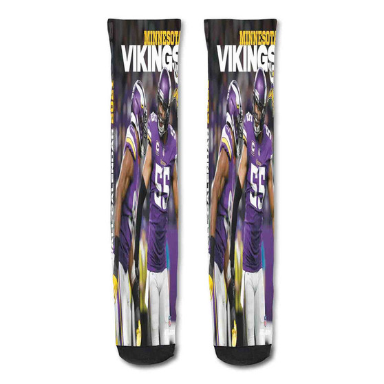 Pastele Minnesota Vikings Nfl Custom Personalized Sublimation Printed Socks Polyester Acrylic Nylon Spandex