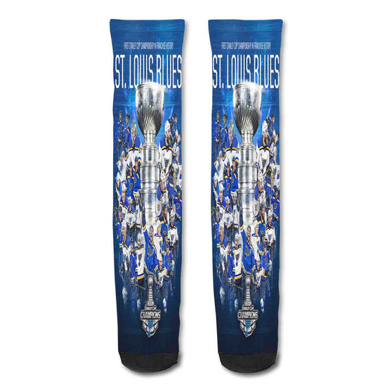 Pastele St Louis Blues Nhl Custom Personalized Sublimation Printed Socks Polyester Acrylic Nylon Spandex