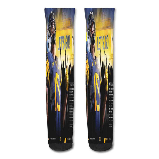 Pastele West Virginia Mountaineers Custom Personalized Sublimation Printed Socks Polyester Acrylic Nylon Spandex
