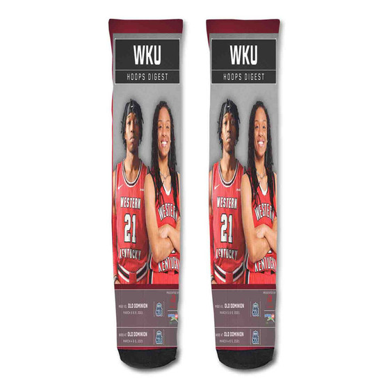 Pastele Western Kentucky Hilltoppers Custom Personalized Sublimation Printed Socks Polyester Acrylic Nylon Spandex